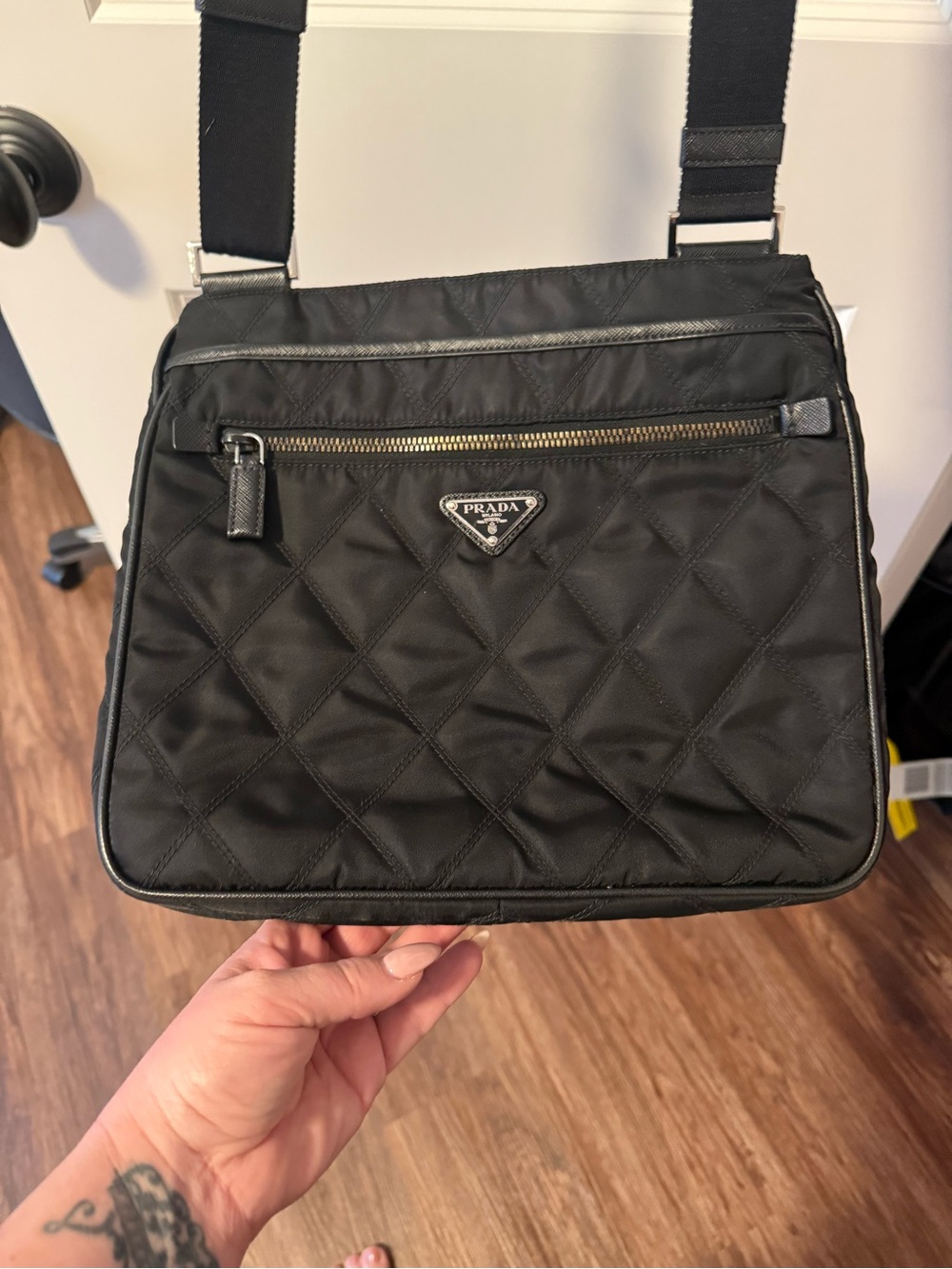 Prada Black Quilted Nylon Crossbody Messenger